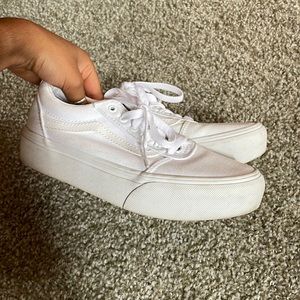 White platform old school vans